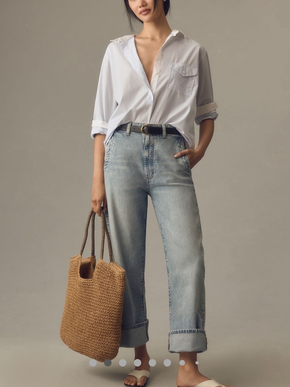 PILCRO Lonnie Cuff High-Rise Light Wash Women’s Jeans - Bazley - 33T